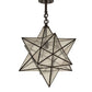 Meyda Lighting Moravian Star 21" Craftsman Brown Semi-flush Mount Light With Clear Seeded Shade Glass