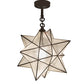 Meyda Lighting Moravian Star 21" Craftsman Brown Semi-flush Mount Light With Clear Seeded Shade Glass