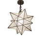Meyda Lighting Moravian Star 21" Craftsman Brown Semi-flush Mount Light With Clear Seeded Shade Glass