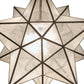 Meyda Lighting Moravian Star 21" Craftsman Brown Semi-flush Mount Light With Clear Seeded Shade Glass