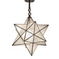 Meyda Lighting Moravian Star 21" Craftsman Brown Semi-flush Mount Light With Clear Seeded Shade Glass