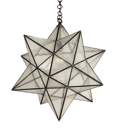 Meyda Lighting Moravian Star 216258 24" Mahogany Bronze Pendant Light With Clear Seeded Shade Glass