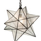 Meyda Lighting Moravian Star 216258 24" Mahogany Bronze Pendant Light With Clear Seeded Shade Glass