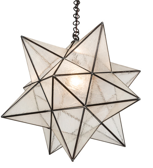 Meyda Lighting Moravian Star 216258 24" Mahogany Bronze Pendant Light With Clear Seeded Shade Glass