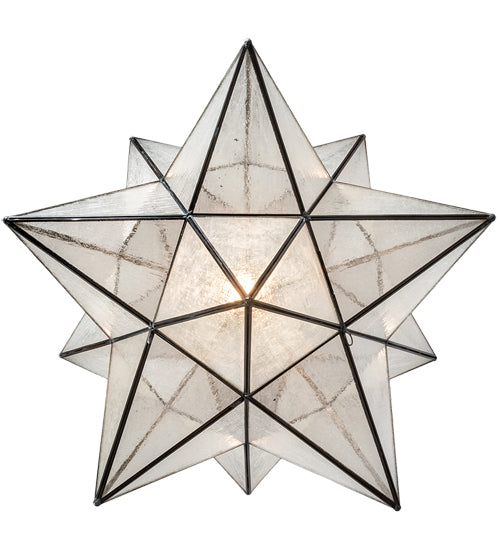 Meyda Lighting Moravian Star 216258 24" Mahogany Bronze Pendant Light With Clear Seeded Shade Glass