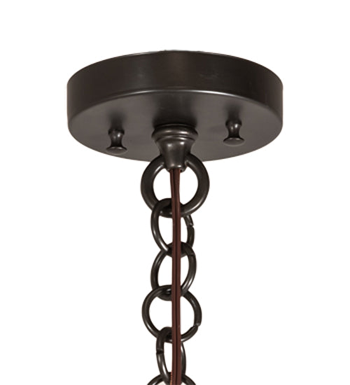 Meyda Lighting Moravian Star 216258 24" Mahogany Bronze Pendant Light With Clear Seeded Shade Glass