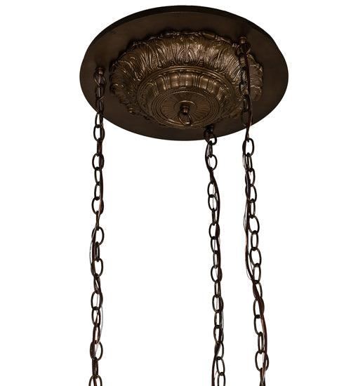 Meyda Lighting Moravian Star 22" 3-Light Antique Copper Cascading Pendant Light With White Shade Glass