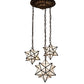 Meyda Lighting Moravian Star 22" 3-Light Antique Copper Cascading Pendant Light With White Shade Glass