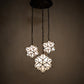 Meyda Lighting Moravian Star 22" 3-Light Antique Copper Cascading Pendant Light With White Shade Glass