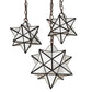 Meyda Lighting Moravian Star 22" 3-Light Antique Copper Cascading Pendant Light With White Shade Glass