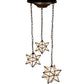 Meyda Lighting Moravian Star 22" 3-Light Antique Copper Cascading Pendant Light With White Shade Glass