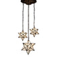 Meyda Lighting Moravian Star 22" 3-Light Antique Copper Cascading Pendant Light With White Shade Glass