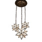 Meyda Lighting Moravian Star 22" 3-Light Antique Copper Cascading Pendant Light With White Shade Glass