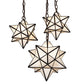 Meyda Lighting Moravian Star 22" 3-Light Antique Copper Cascading Pendant Light With White Shade Glass