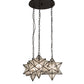 Meyda Lighting Moravian Star 23" 3-Light Oil Rubbed Bronze Cascading Pendant Light With Clear Seeded Shade Glass