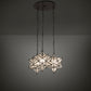 Meyda Lighting Moravian Star 23" 3-Light Oil Rubbed Bronze Cascading Pendant Light With Clear Seeded Shade Glass