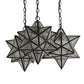 Meyda Lighting Moravian Star 23" 3-Light Oil Rubbed Bronze Cascading Pendant Light With Clear Seeded Shade Glass