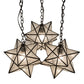 Meyda Lighting Moravian Star 23" 3-Light Oil Rubbed Bronze Cascading Pendant Light With Clear Seeded Shade Glass