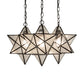 Meyda Lighting Moravian Star 23" 3-Light Oil Rubbed Bronze Cascading Pendant Light With Clear Seeded Shade Glass