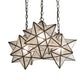 Meyda Lighting Moravian Star 23" 3-Light Oil Rubbed Bronze Cascading Pendant Light With Clear Seeded Shade Glass