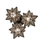 Meyda Lighting Moravian Star 23" 3-Light Oil Rubbed Bronze Cascading Pendant Light With Clear Seeded Shade Glass