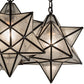Meyda Lighting Moravian Star 23" 3-Light Oil Rubbed Bronze Cascading Pendant Light With Clear Seeded Shade Glass
