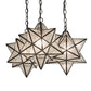 Meyda Lighting Moravian Star 23" 3-Light Oil Rubbed Bronze Cascading Pendant Light With Clear Seeded Shade Glass