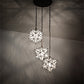 Meyda Lighting Moravian Star 24" 3-Light Oil Rubbed Bronze Cascading Pendant Light With Clear Seeded Shade Glass