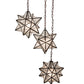 Meyda Lighting Moravian Star 24" 3-Light Oil Rubbed Bronze Cascading Pendant Light With Clear Seeded Shade Glass