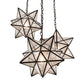 Meyda Lighting Moravian Star 24" 3-Light Oil Rubbed Bronze Cascading Pendant Light With Clear Seeded Shade Glass