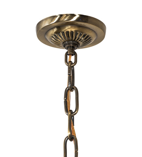 Meyda Lighting Moravian Star 24" Antique Brass Pendant Light With White Art Shade Glass