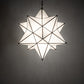 Meyda Lighting Moravian Star 24" Antique Brass Pendant Light With White Art Shade Glass