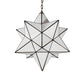 Meyda Lighting Moravian Star 24" Antique Brass Pendant Light With White Art Shade Glass