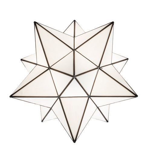 Meyda Lighting Moravian Star 24" Antique Brass Pendant Light With White Art Shade Glass