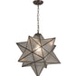Meyda Lighting Moravian Star 24" Brushed Nickel Pendant Light With Clear Seeded Shade Glass