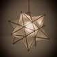 Meyda Lighting Moravian Star 24" Brushed Nickel Pendant Light With Clear Seeded Shade Glass