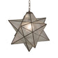 Meyda Lighting Moravian Star 24" Brushed Nickel Pendant Light With Clear Seeded Shade Glass