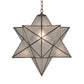 Meyda Lighting Moravian Star 24" Brushed Nickel Pendant Light With Clear Seeded Shade Glass
