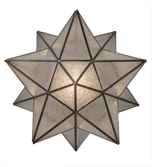 Meyda Lighting Moravian Star 24" Brushed Nickel Pendant Light With Clear Seeded Shade Glass