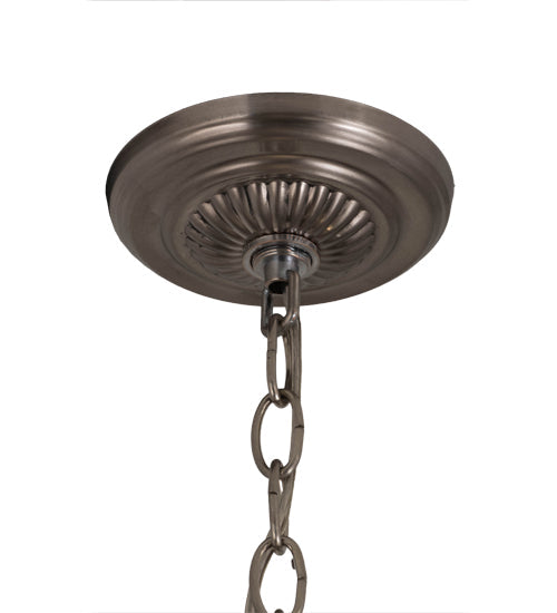 Meyda Lighting Moravian Star 24" Brushed Nickel Pendant Light With Clear Seeded Shade Glass