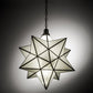 Meyda Lighting Moravian Star 24" LED Brushed Nickel Pendant Light With Milky White Art Shade Glass