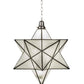 Meyda Lighting Moravian Star 24" LED Brushed Nickel Pendant Light With Milky White Art Shade Glass