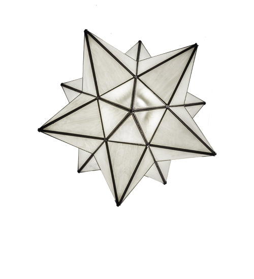 Meyda Lighting Moravian Star 24" LED Brushed Nickel Pendant Light With Milky White Art Shade Glass