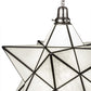 Meyda Lighting Moravian Star 24" LED Brushed Nickel Pendant Light With Milky White Art Shade Glass