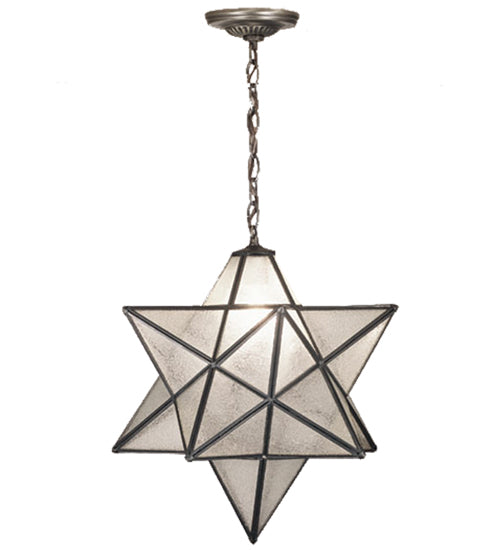 Meyda Lighting Moravian Star 24" Mahogany Bronze Pendant Light With Clear Seeded Shade Glass