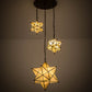 Meyda Lighting Moravian Star 25" 3-Light Oil Rubbed Bronze Cascading Pendant Light With Beige Iridescent Shade Glass