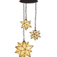 Meyda Lighting Moravian Star 25" 3-Light Oil Rubbed Bronze Cascading Pendant Light With Beige Iridescent Shade Glass