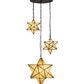 Meyda Lighting Moravian Star 25" 3-Light Oil Rubbed Bronze Cascading Pendant Light With Beige Iridescent Shade Glass