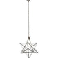 Meyda Lighting Moravian Star 250854 18" Brushed Nickel Pendant Light With White Art Shade Glass
