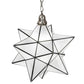 Meyda Lighting Moravian Star 250854 18" Brushed Nickel Pendant Light With White Art Shade Glass